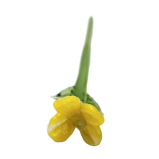 Handmade Glass Flower Decoration with Stem Hand-Blown Mini Floral Plants Figurine Home Living Room Office Table Flower Vase Ornament