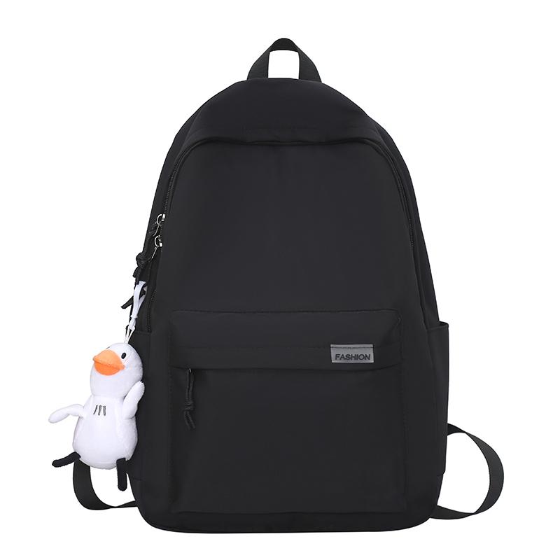 Solid Color Student Schoolbag Male Large Capacity Travel Backpack Female Junior High School Student Backpack