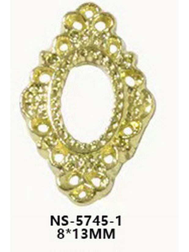Retro Alloy Nail Art: 3D Carved Oval & Square Photo Frame Decorations