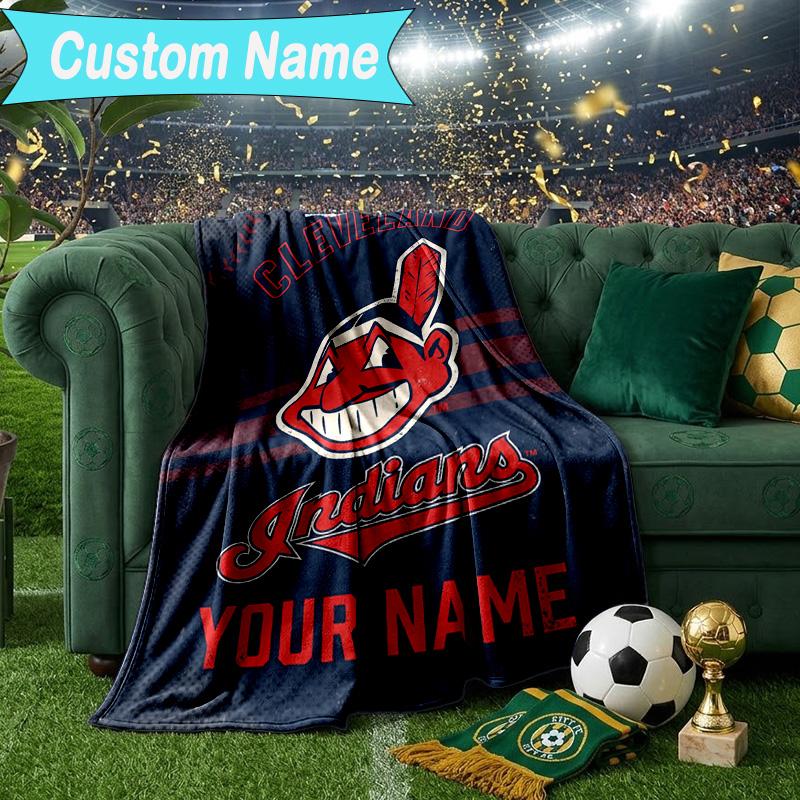 Custom Name Blanket Cleveland Chief Symbol Blanket Bedding Blanket for Travel, Camping, Living Rooms, Offices, Sofas, Fan Christmas gift