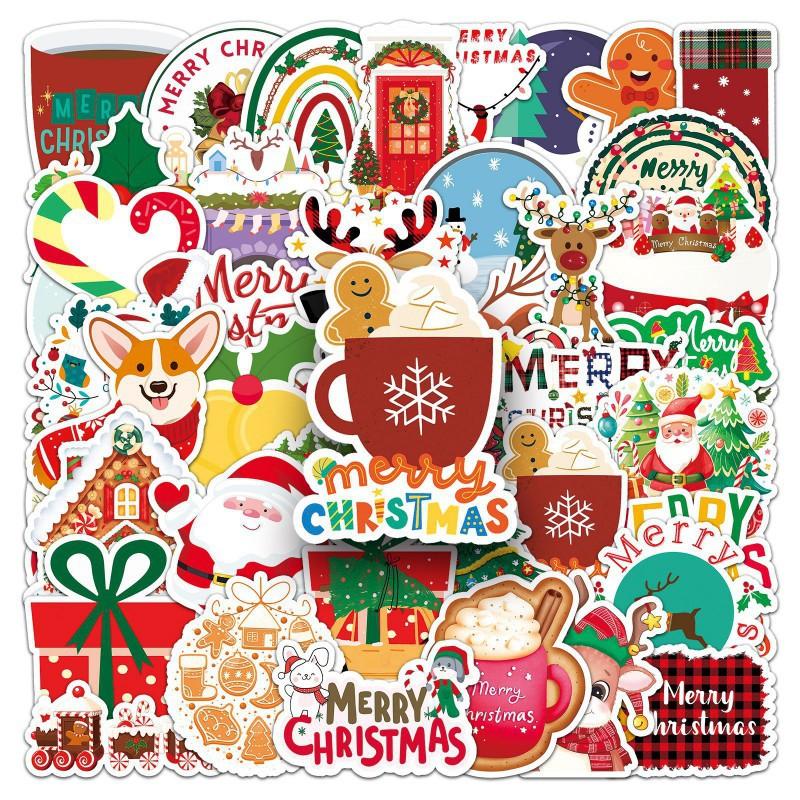 50 Christmas Graffiti Stickers Personalized Cartoon Holiday Creative Decoration Luggage Phone Case