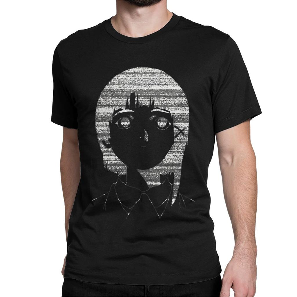 Serial Experiments Lain White Noise T Shirts Men Women Pure Cotton Awesome T-Shirts Anime Lwakura Sci Fi Manga Plus Size