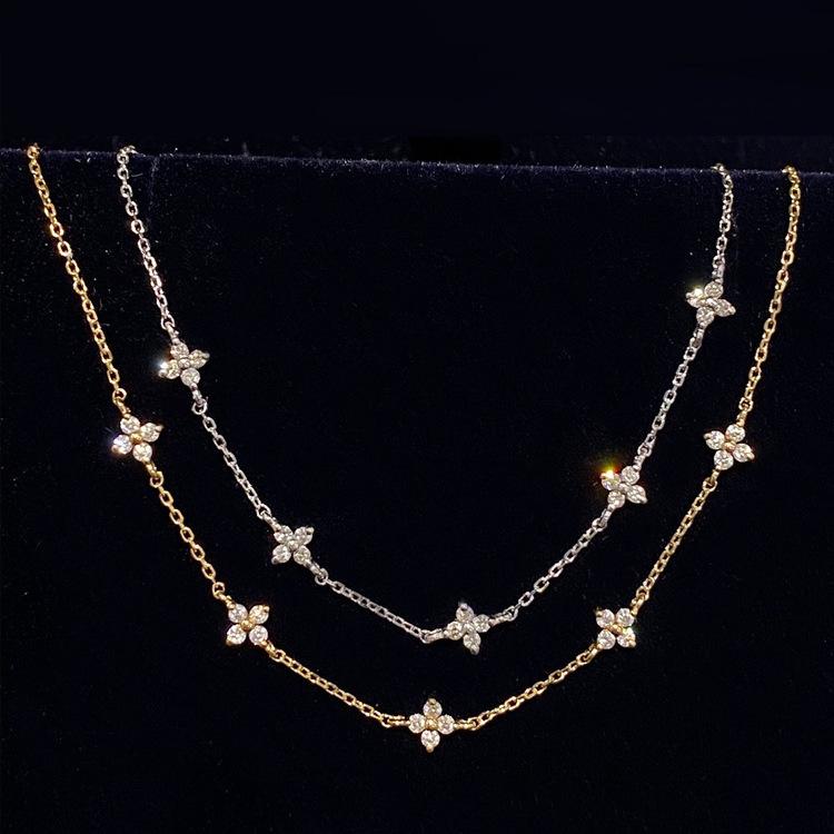 925 Silver Crystal Flower Bracelet for Women Girls New Personality Korean Chain Fashion Jewelry Accessories Party Gifts