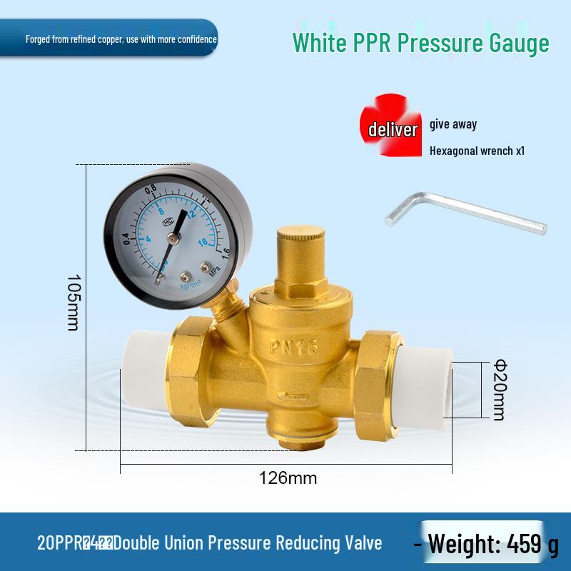 Water Pipe Pressure Reducing Valve for Home Heaters - PPR20/25/32, 4-Point PE Fitting