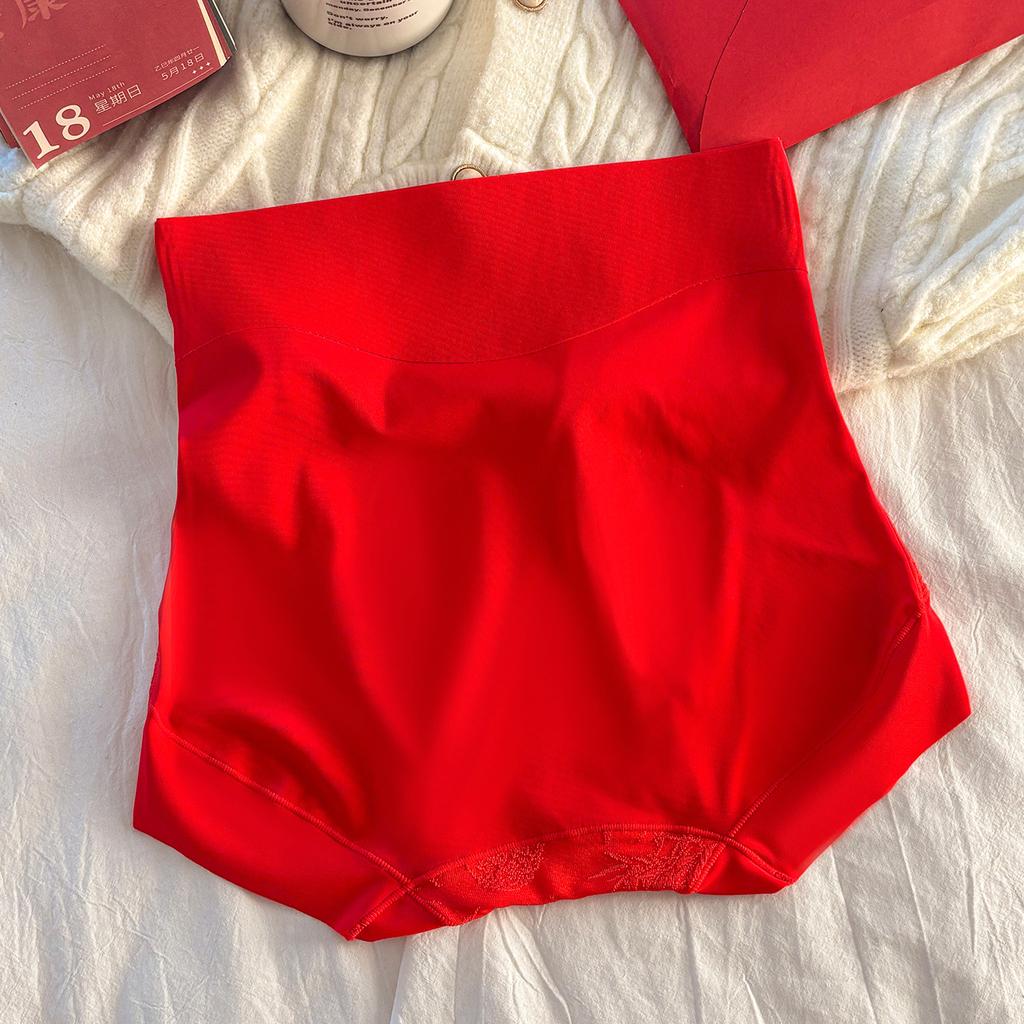 Ladies Autumn and Winter New Chinese Style High Waist Relief No Mark Comfortable Breathable Briefs
