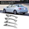 8Pcs Silver Chrome Car Exterior Accessories Side Door Handle Cover Trim Replacement for Honda Accord 2008 2009 2010 2011
