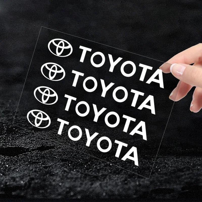 4Pcs Car Door Handle Stickers Tire Rear View Mirror Decals Emblem for Toyota Gr Trd Yaris Hilux Corolla Prius Avensis Emblem Auris Rav4