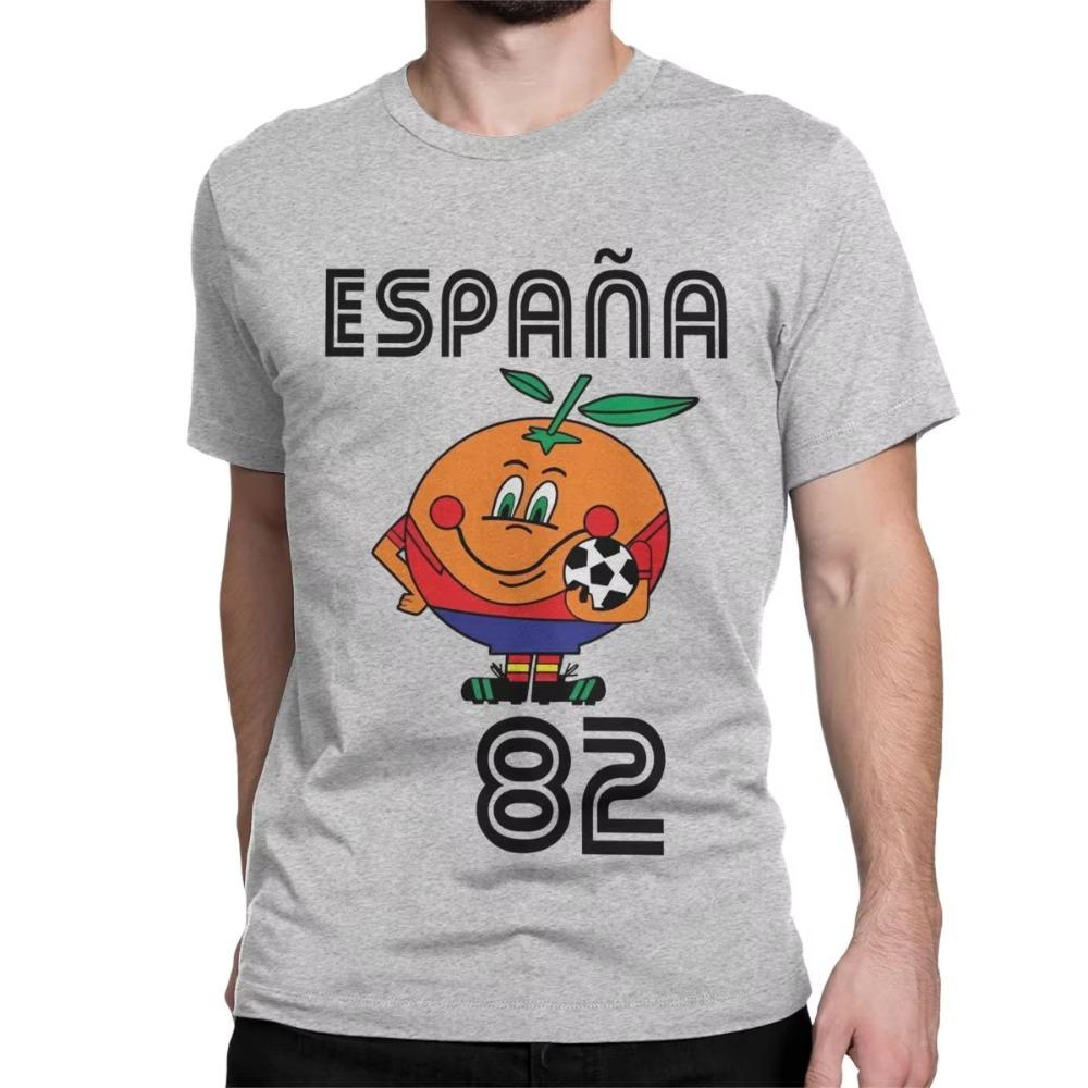 Casual Naranjito T Shirt Men Women s T-Shirt Crewneck Espana 82 Spain Mascot 1982 Soccer Football Tee Shirt Clothing Plus Size 4XL