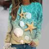 Sudaderas de Animales Marinos Tortugas Marinas Medusas Sudaderas con Capucha Estampado 3D Mujer Manga Larga Y2k Oversized Jerséis Tops Ropa Femenina