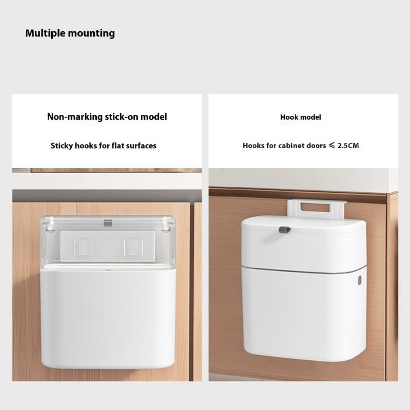 8L 10L Kitchen Composts Bin With Lid Hanging Wall Mounted Trash Can For Countertop Indoor Use