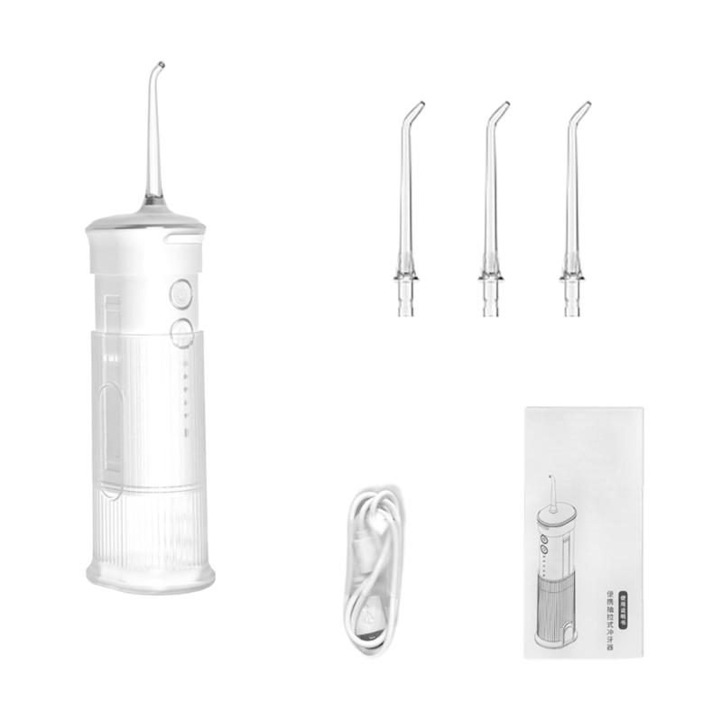 

Irrigator Portable Dental Water Flosser USB Rechargeable Water Jet Flosser Tooth with 3 Jet Tip 200ml IPX7 1800rpm белый