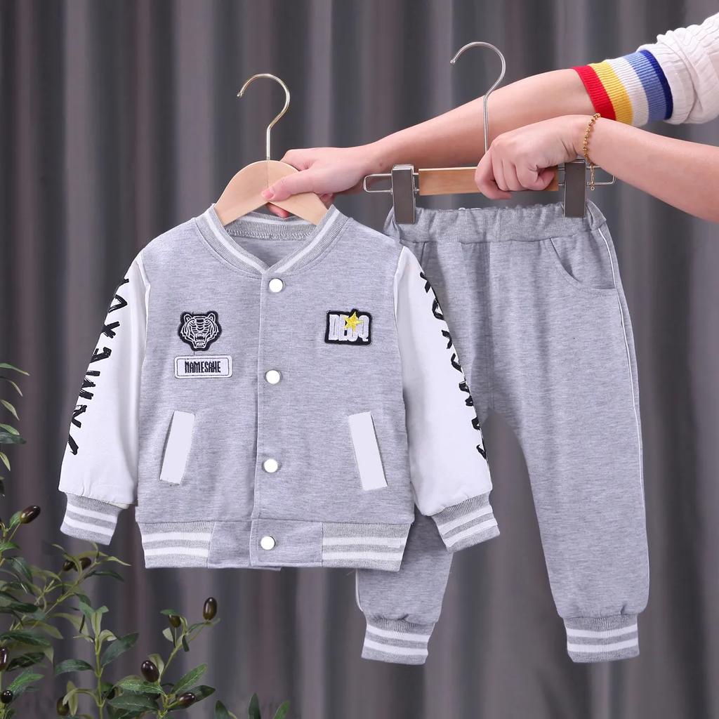 Boys Girls Baseball Clothing Sets Kids Casual Sports Outfits Coat Pant 2Pcs Spring Autumn New Thin Baby Tracksuit Suit