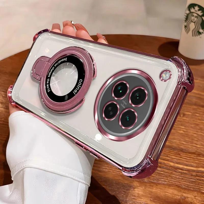 

Противоударный чехол с гальваническим покрытием и магнитным креплением Magsafe для OPPO Find X8 Pro X8S Plus X7 Ultra, силиконовая накладка Oppo Find X7 Ultra розовый