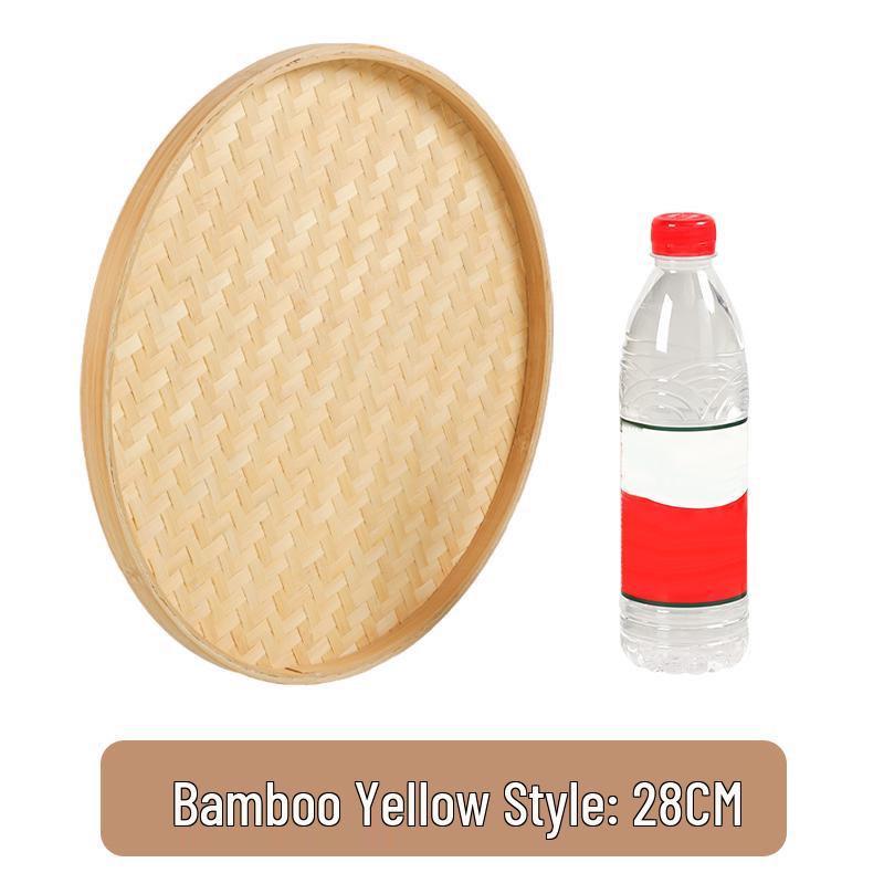 Bamboo Weaving Green Winnowing Basket/Restaurant Sashimi Platter with or without Holes for Drying, Sieving, Tea Sampling, or Decorative Use