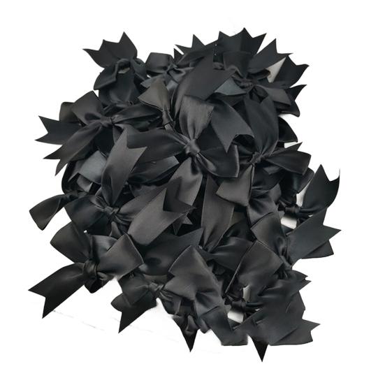 

50 шт. бантов из атласной ленты 3,3 дюйма банты для поделок для упаковки подарков свадебного декора шитья скрапбукинга своими руками поделки аксессуары для волос чёрный