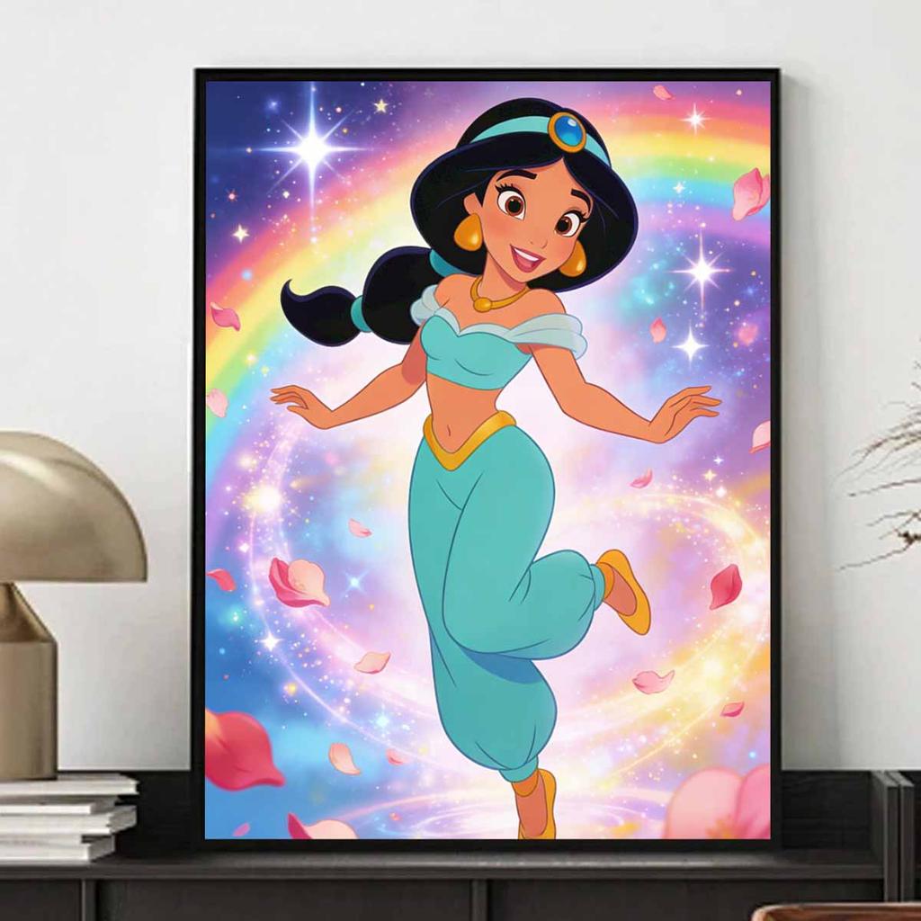 Disney Diamond Art Painting Kit Princess Jasmine Wall Decor Handmade Gift for Fans