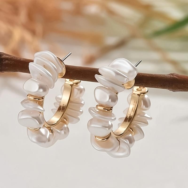 Bohemian Baroque Pearl Earrings for Women, Handcrafted Woven Dangle Jewelry Beach Formal Daily Gift