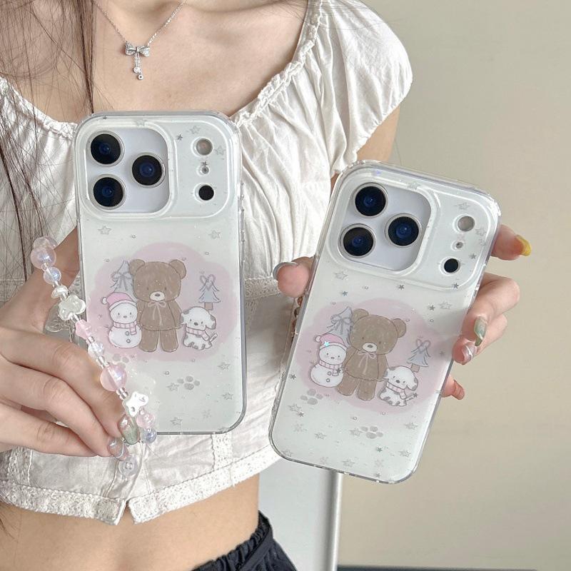 Korean Style Cute Bear Dog iPhone 16 Pro Max Case