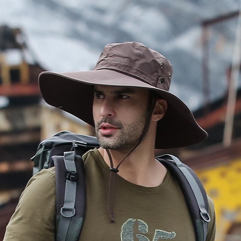 Viaggiatori Estivi All'aperto a piedi Cappello da Pescatore per Uomo Cappello a Tesa Larga Cappello Impermeabile Campeggio Uomo Taglia Larga Cappello a Secchiello Cappellino da Sole