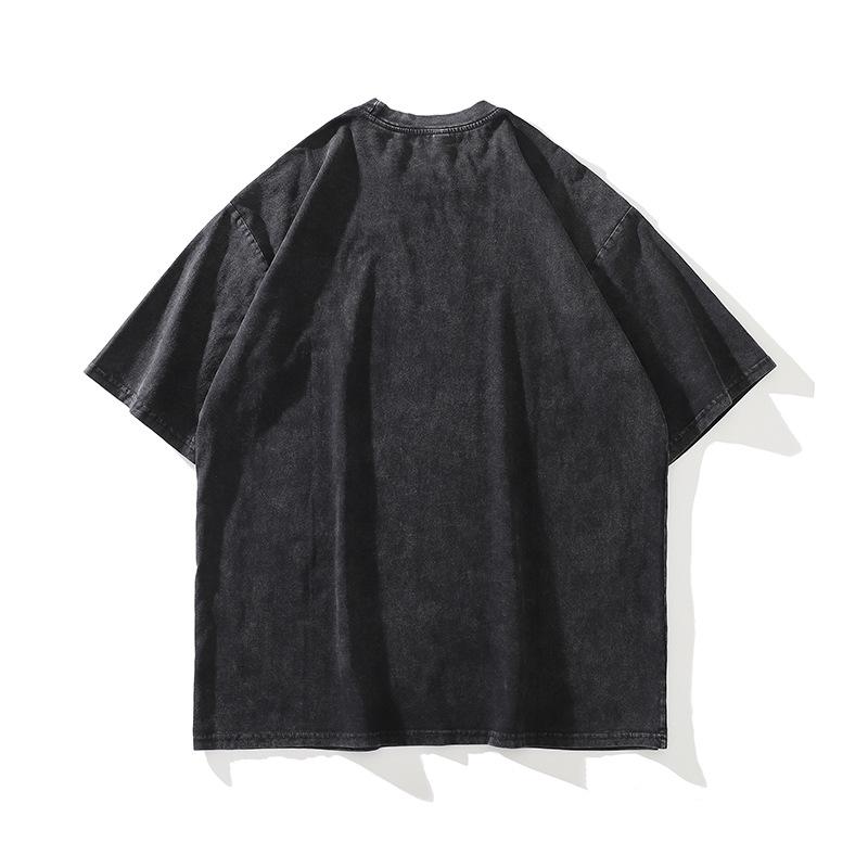 Harajuku Y2K Street Tide Brand Oversize Washed Old Short-Sleeved T-Shirt Men'S And Women'S Retro Half-Sleeved Bottoming Shirt