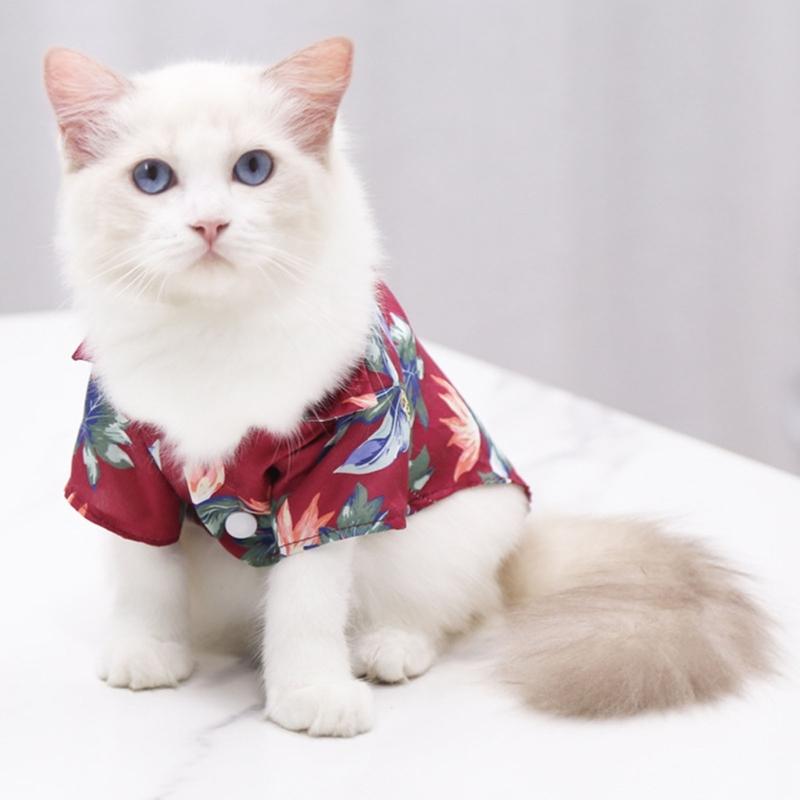 Lovely Puppy Beach Shirt Shirt T-shirt Shirt Pineapple Beach Outfit Shirt Costume Pet Outfit Party