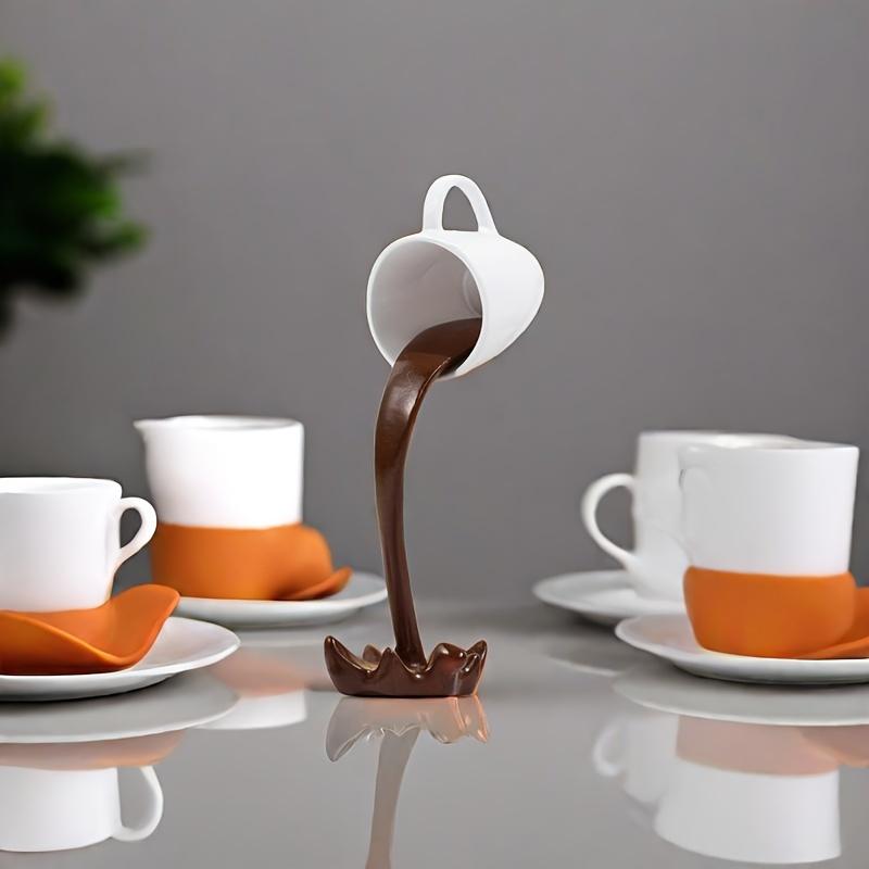 1 ud. Decoración Creativa de Taza de Café Flotante Invertida de Resina - Adecuado para Efecto de Desbordamiento de Agua