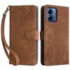 For Motorola Moto G14 4G Anti-Scratch Cell Phone Case Leather Stand Cover RFID Blocking Wallet Shell with Strap