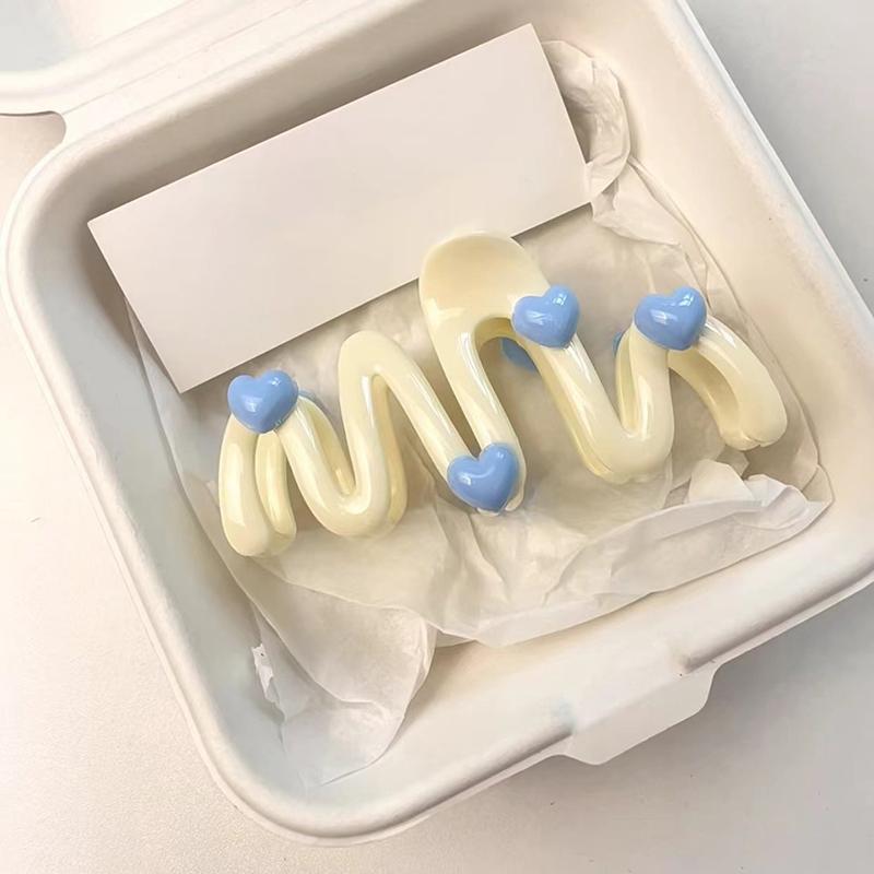 

Милая Простая Заколка для Волос с Сердцем и Волной Сладкая Универсальная Большая Заколка для Волос для Женщин Девушек Заколка-Акула Аксессуары для Волос Подарки