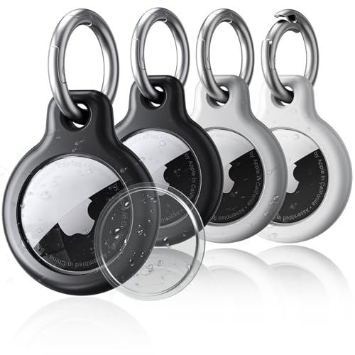 Husă impermeabilă pentru breloc Apple Airtag, cu inel anti-pierdere, carcasă rigidă TPU AirTag pentru chei, geantă, zgardă pentru animale de companie, valiză