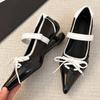 Fashion Fashion Pointed Toe Butterfly Knot Strange Style Mary Jane Shoes Women Designer Sports Ballet Shoes Elegant Party Dress Pumps