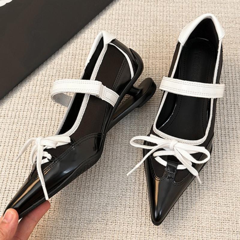 Fashion Fashion Pointed Toe Butterfly Knot Strange Style Mary Jane Shoes Women Designer Sports Ballet Shoes Elegant Party Dress Pumps