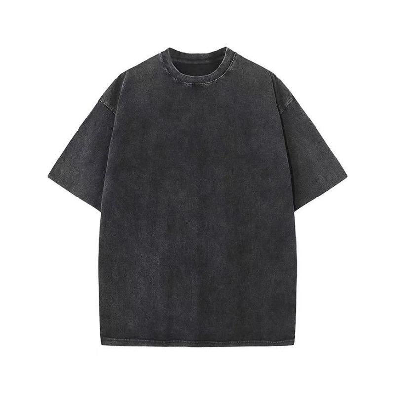 Heavy gram washed old pure cotton short sleeves American retro style men and women with the same summer trendy brand