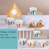 Personality European Lovely Feather Pattern Style Coffee Mugs Ceramic Home Office Milk Water Tea Cup + Saucer Plate Dish Set