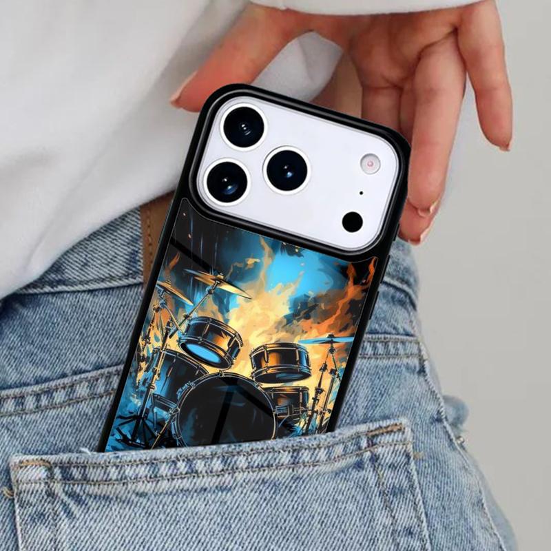 Musical Instrument Drum Phone Case for iPhone 17ProMax 12 13 14 15 16e 17 Pro Max Plus Air Cover