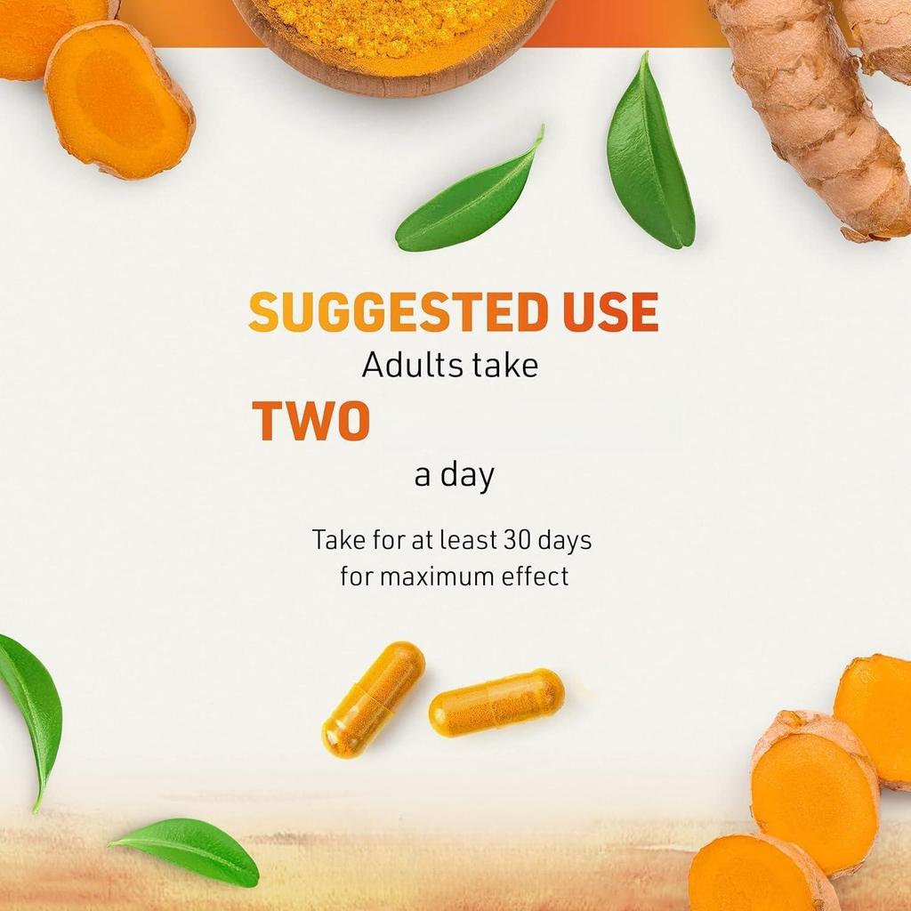 %95 Kurkumin Organik Zerdeçal Takviyesi, Eklem Sağlığı İçin Zencefil ve BioPerine, Vegan GDO'suz