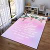Floral and Inspirational Biblical Verse Rug Non-slip rug suitable for living room and bedroom sofas.