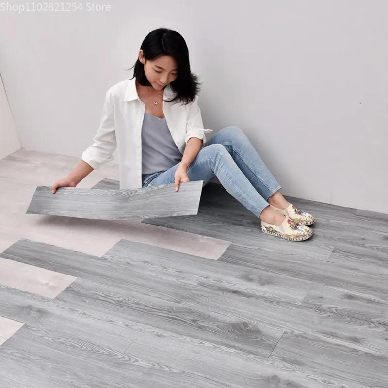 Selbstklebende Holzmaserung Boden Wandaufkleber PVC Tapete für Wohnzimmer Toilette Küche Heim Boden Dekoration Wasserdichter Aufkleber