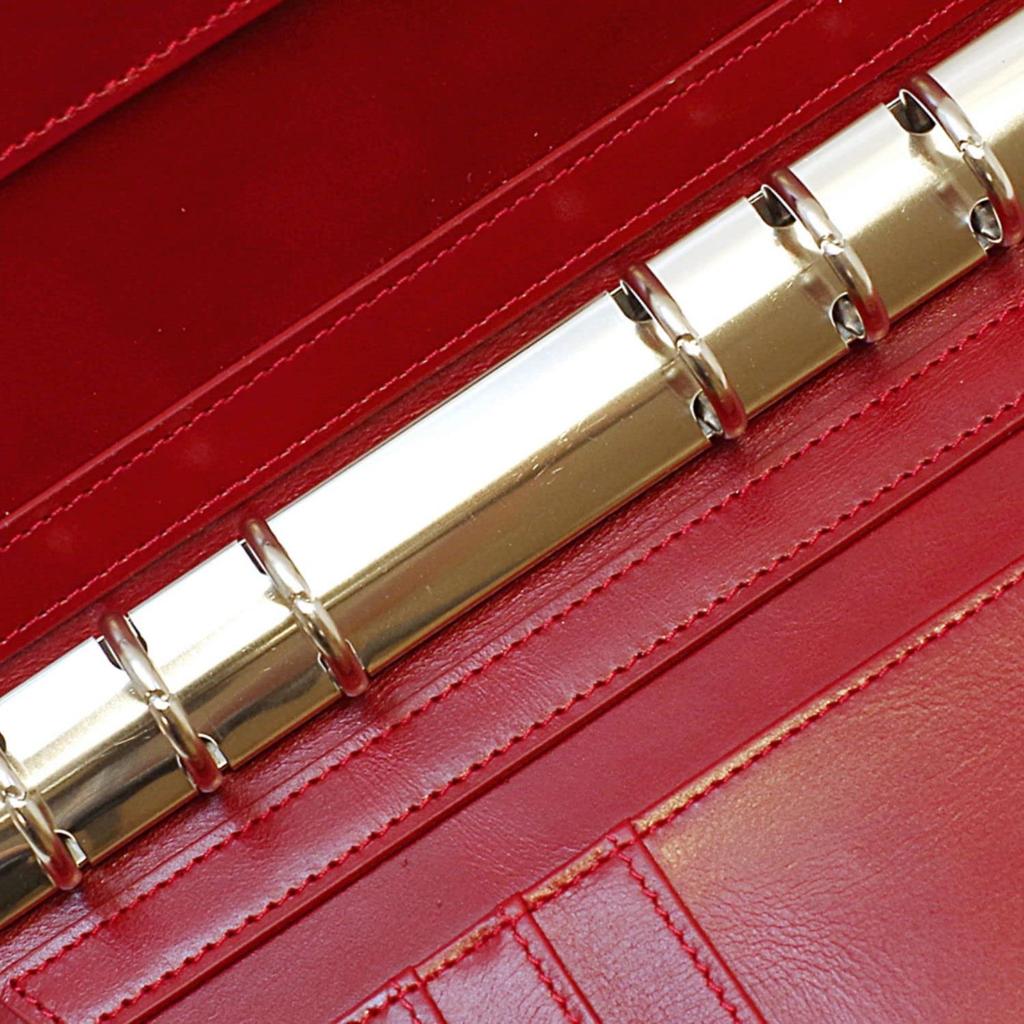 Franklin Planner Ordner aus glänzendem Leder, Kompaktformat, 20 mm, Rot, 64821