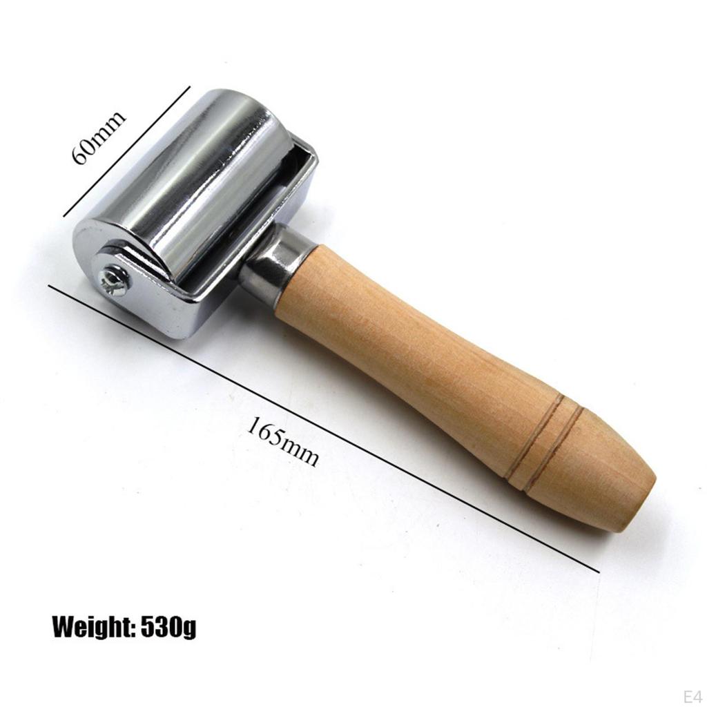 DIY Leder Rand Roller Rillen Rad Kleber Laminieren Werkzeug Creaser Glatter Holz Griff