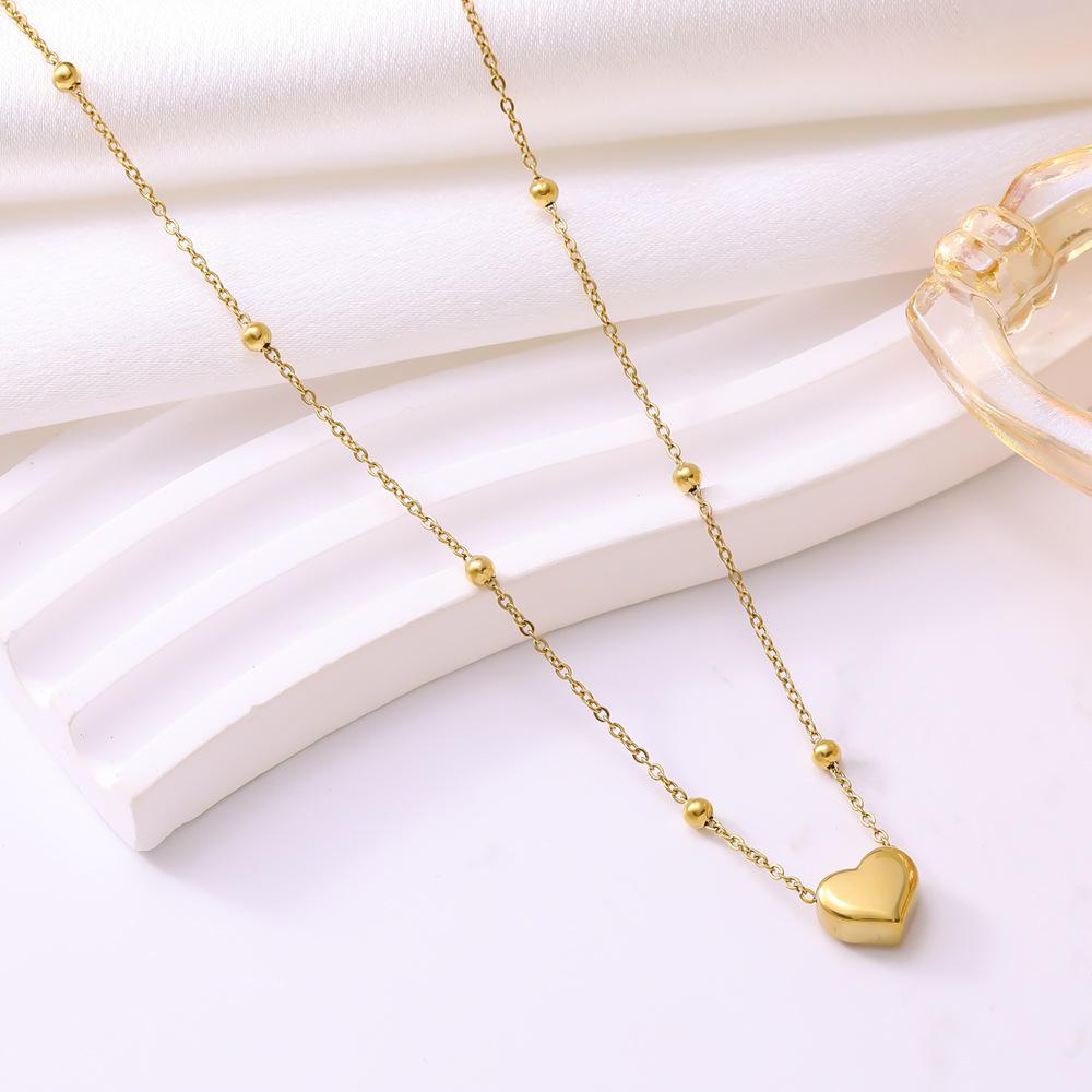 18K Gold Titanium Steel Necklace and Bracelet Set for Women - Niche Design Clavicle Chain Accessories
