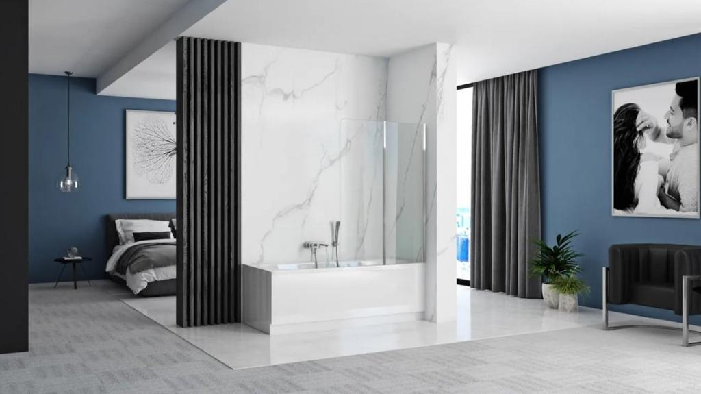 AGATE CHROME BATH SCREEN 80