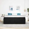 Bed Frame with Mattress Black 200 x 200 cm Fabric