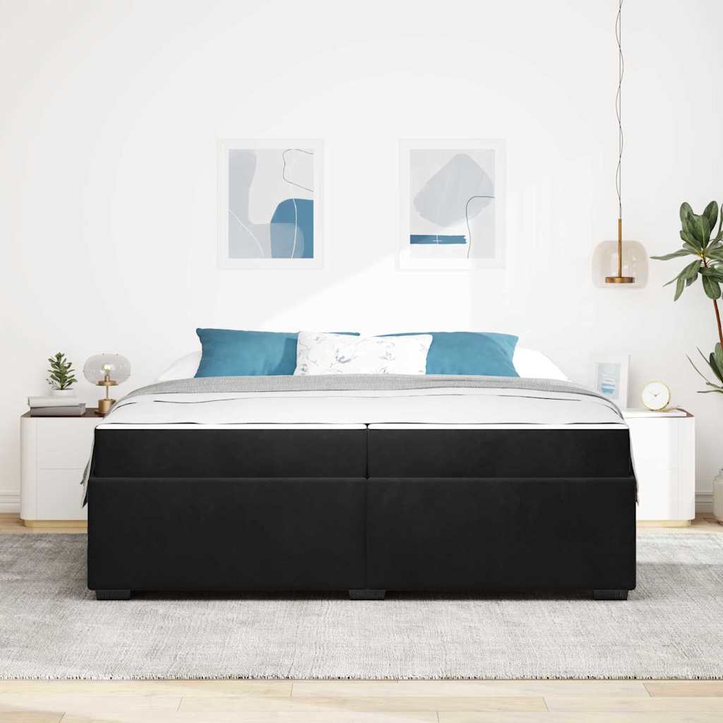 Bed Frame with Mattress Black 200 x 200 cm Fabric