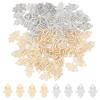 100 Bucăți 2 Culori Metalice Charm Filigran din Alamă Placată cu Durată Lungă, Charm Mână Hamsa, Platină & Aur Deschis, 14x9x0.3mm, Gaură: 1mm, 50 buc/culoare metalică