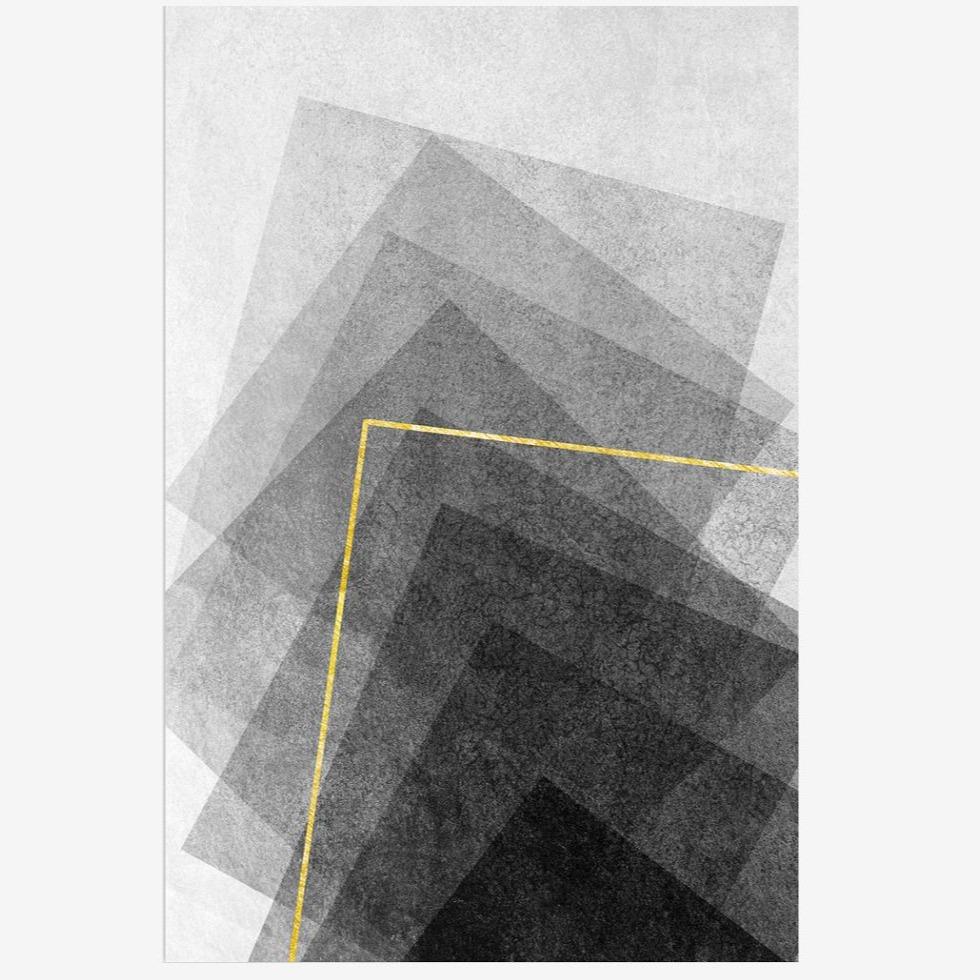 Living Room Geometric Carpet Floor Mat Modern Black Fashion Lines Living Room Carpet