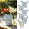 Pot décoratif pour fleurs séchées, Pot de jardinière vintage en fer galvanisé, Seau à fleurs rustique à large ouverture avec poignée en corde métallique vieillie, Style ferme