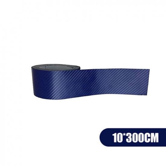 Blue Carbon Fiber Sticker Car Door Anti-Scratch Strip Protector Sill Scuff Cover
