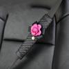 2pcs Camellia Flower Car Safety Seat Belt Cover Pu Leather Shoulder Pad Car Styling Seatbelt Cover Car Accessories for Women