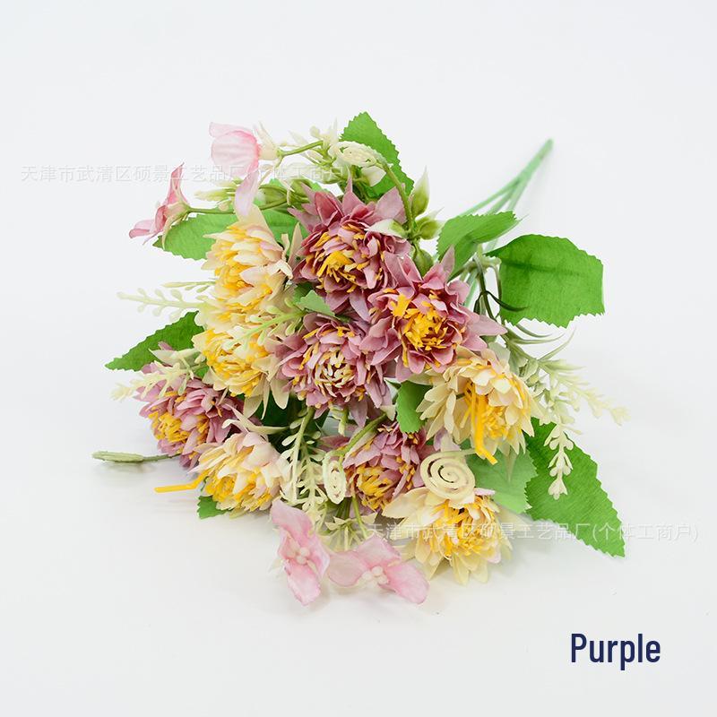 Korean Dragon Claw Chrysanthemum Artificial Bouquet for Party, Restaurant, Shop, or Desktop Decoration