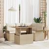 VidaXL Set De 5 Pièces De Salle À Manger De Jardin Avec Coussins Beige Poly Rattan Acacia 3349329